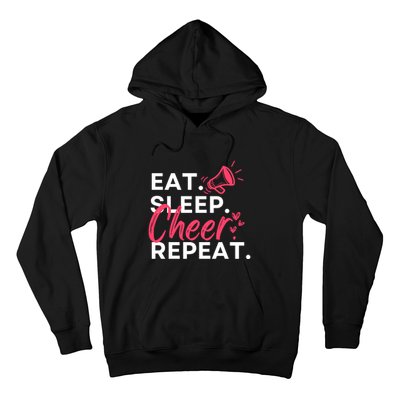 Eat Sleep Cheer Repeat Funny Cheerleading Hoodie