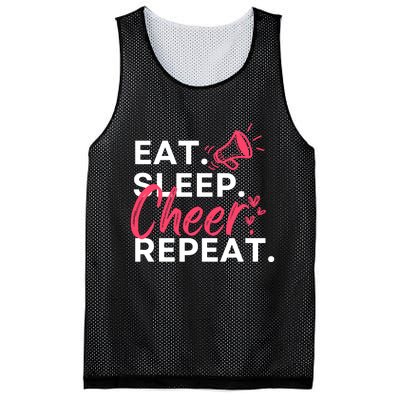 Eat Sleep Cheer Repeat Funny Cheerleading Mesh Reversible Basketball Jersey Tank