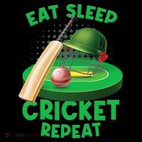 Eat Sleep Cricket Repeat Player Lover Fan Funny Cooling Performance Long Sleeve Crew