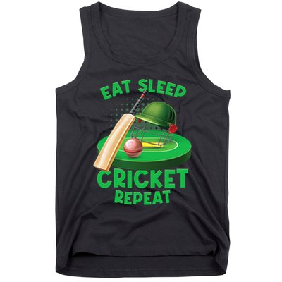 Eat Sleep Cricket Repeat Player Lover Fan Funny Tank Top