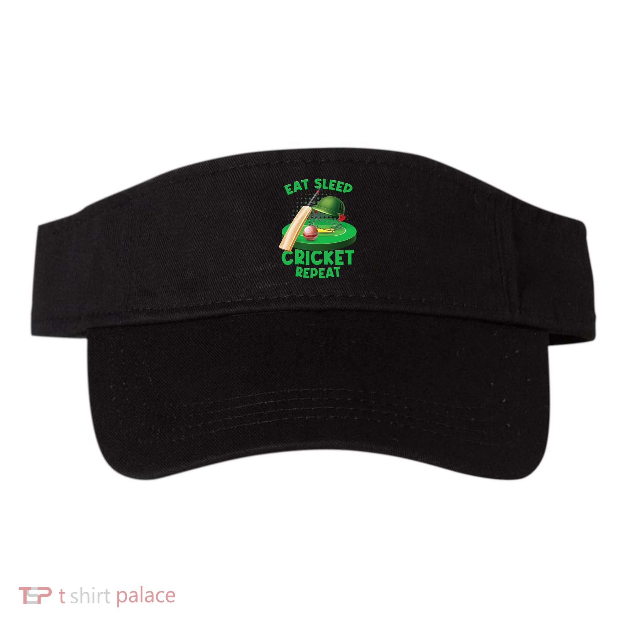Eat Sleep Cricket Repeat Player Lover Fan Funny Visor