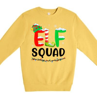 Elf Squad Christmas Festive Holiday Premium Crewneck Sweatshirt