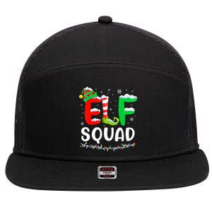 Elf Squad Christmas Festive Holiday 7 Panel Mesh Trucker Snapback Hat