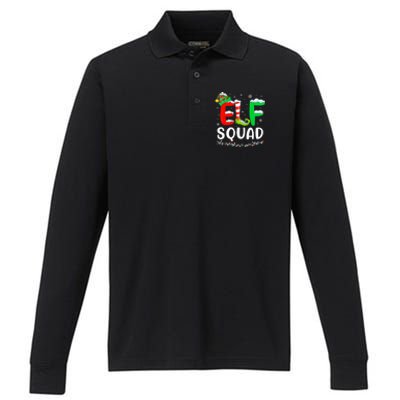 Elf Squad Christmas Festive Holiday Performance Long Sleeve Polo