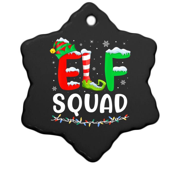 Elf Squad Christmas Festive Holiday Ceramic Star Ornament