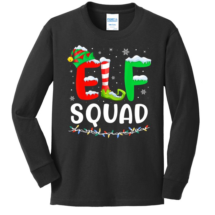 Elf Squad Christmas Festive Holiday Kids Long Sleeve Shirt