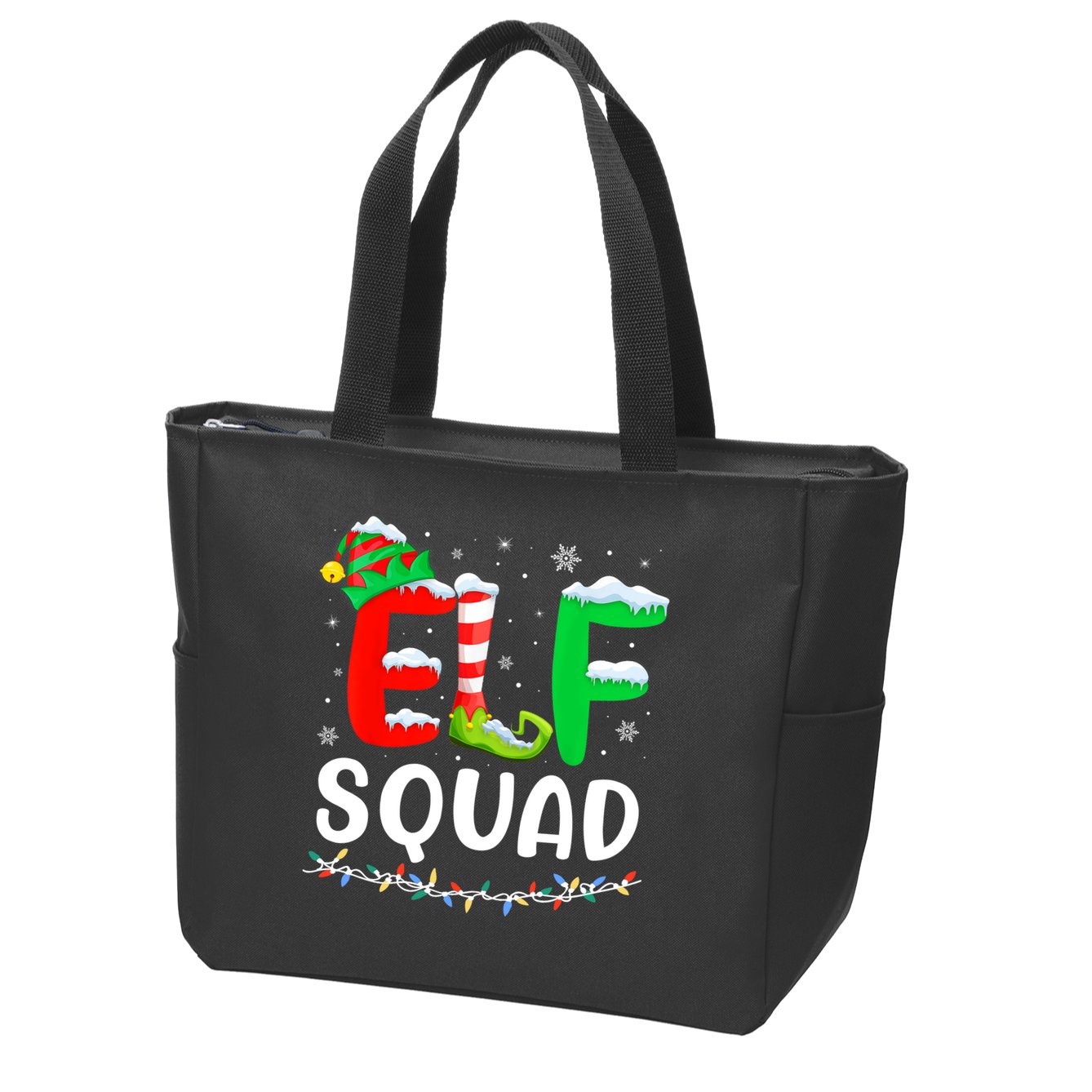Elf Squad Christmas Festive Holiday Zip Tote Bag
