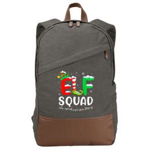 Elf Squad Christmas Festive Holiday Cotton Canvas Backpack