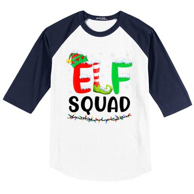 Elf Squad Christmas Festive Holiday Baseball Sleeve Shirt