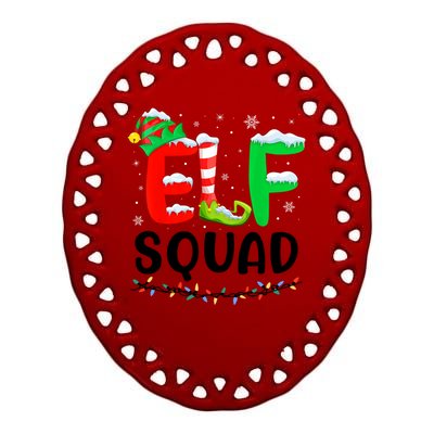 Elf Squad Christmas Festive Holiday Ceramic Oval Ornament