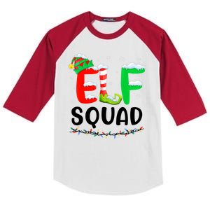 Elf Squad Christmas Festive Holiday Kids Colorblock Raglan Jersey