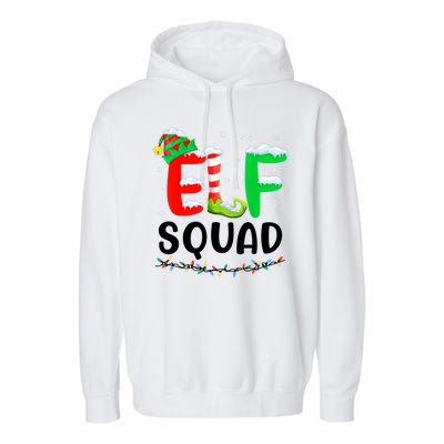 Elf Squad Christmas Festive Holiday Garment-Dyed Fleece Hoodie