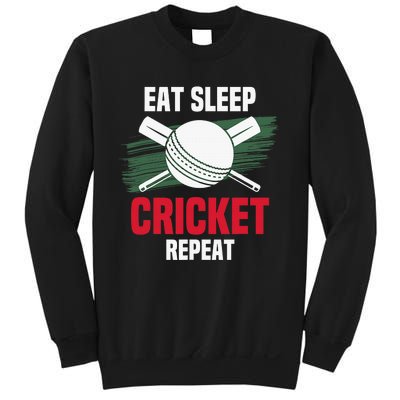 Eat Sleep Cricket Repeat Field Sports Cricketer Player Sweatshirt