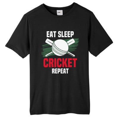 Eat Sleep Cricket Repeat Field Sports Cricketer Player Tall Fusion ChromaSoft Performance T-Shirt