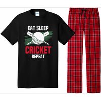 Eat Sleep Cricket Repeat Field Sports Cricketer Player Pajama Set