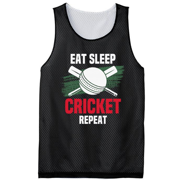 Eat Sleep Cricket Repeat Field Sports Cricketer Player Mesh Reversible Basketball Jersey Tank