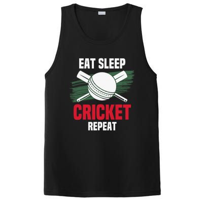 Eat Sleep Cricket Repeat Field Sports Cricketer Player PosiCharge Competitor Tank