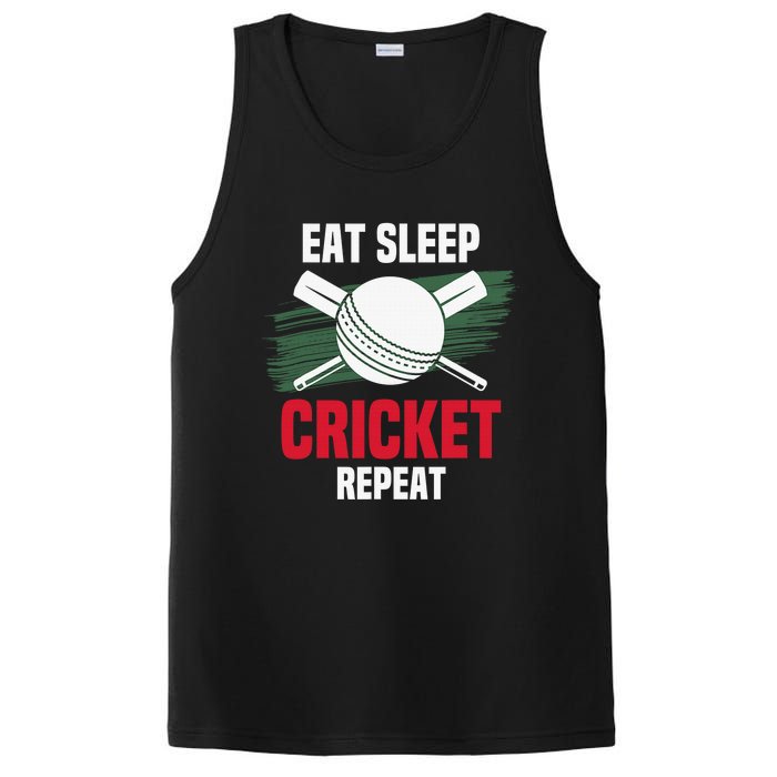 Eat Sleep Cricket Repeat Field Sports Cricketer Player PosiCharge Competitor Tank