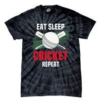 Eat Sleep Cricket Repeat Field Sports Cricketer Player Tie-Dye T-Shirt