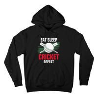 Eat Sleep Cricket Repeat Field Sports Cricketer Player Tall Hoodie