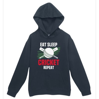 Eat Sleep Cricket Repeat Field Sports Cricketer Player Urban Pullover Hoodie