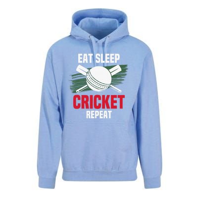 Eat Sleep Cricket Repeat Field Sports Cricketer Player Unisex Surf Hoodie