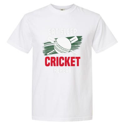 Eat Sleep Cricket Repeat Field Sports Cricketer Player Garment-Dyed Heavyweight T-Shirt