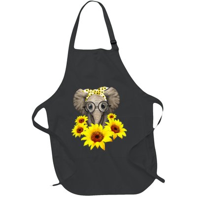 Elephant Sunflower Cute Elephant Love Sunflower Apron
