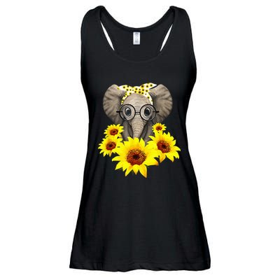 Elephant Sunflower Cute Elephant Love Sunflower Ladies Essential Flowy Tank