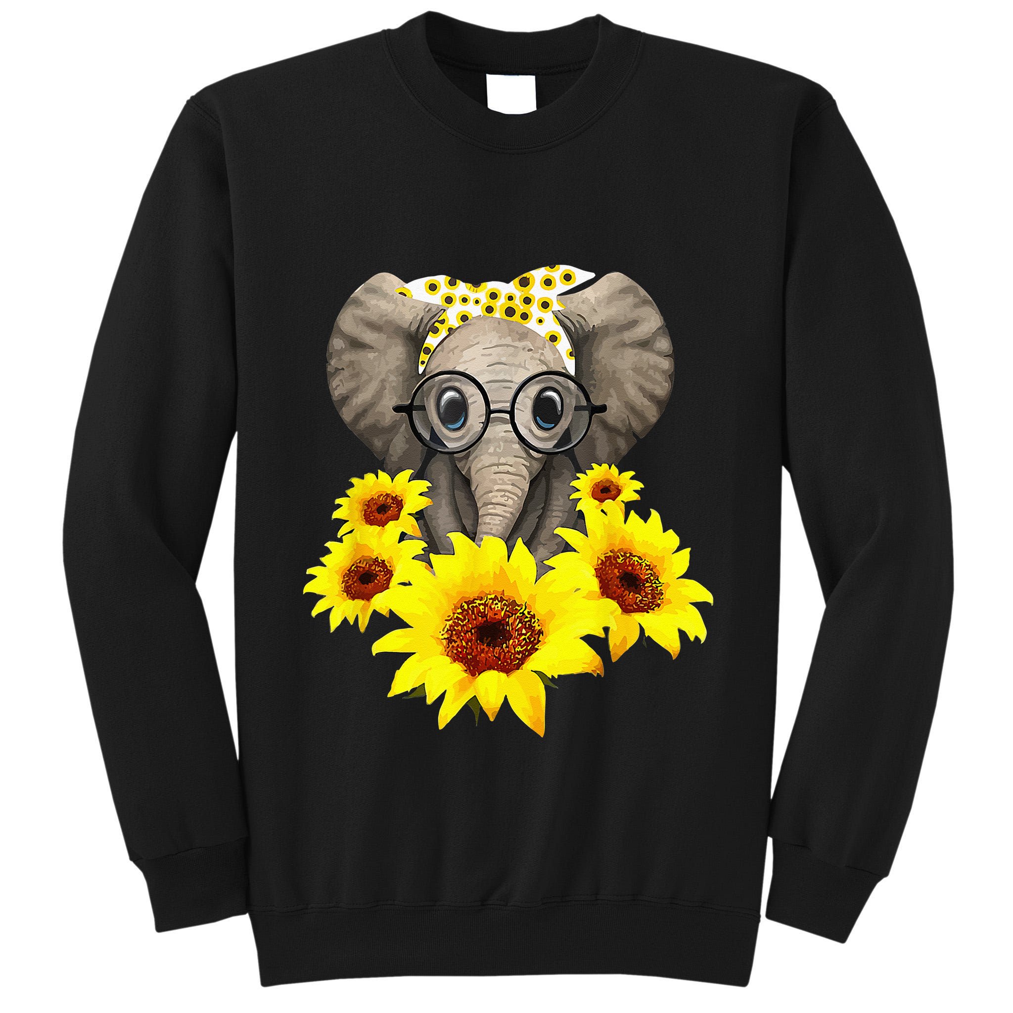 Elephant Sunflower Cute Elephant Love Sunflower Tall Sweatshirt