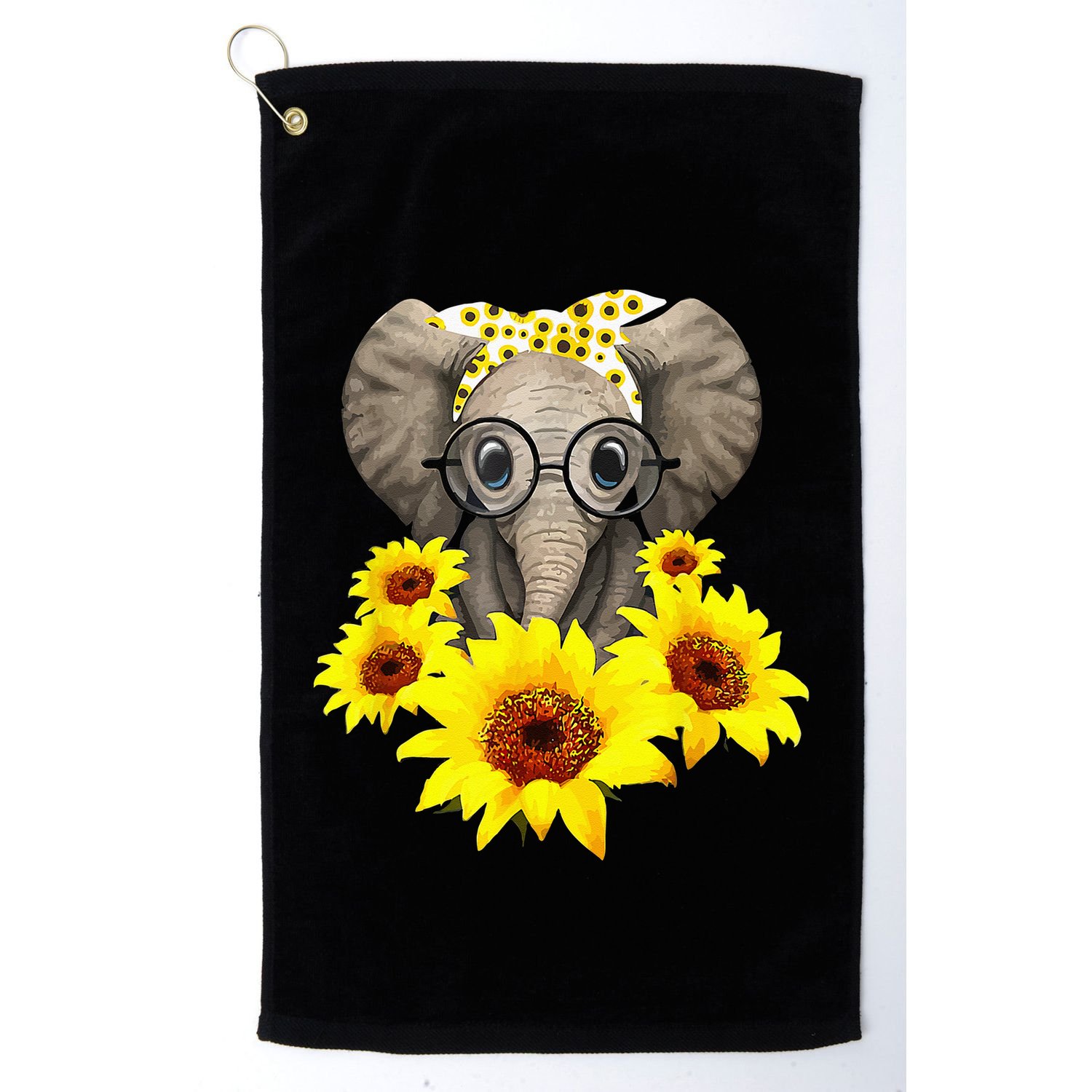 Elephant Sunflower Cute Elephant Love Sunflower Golf Towel