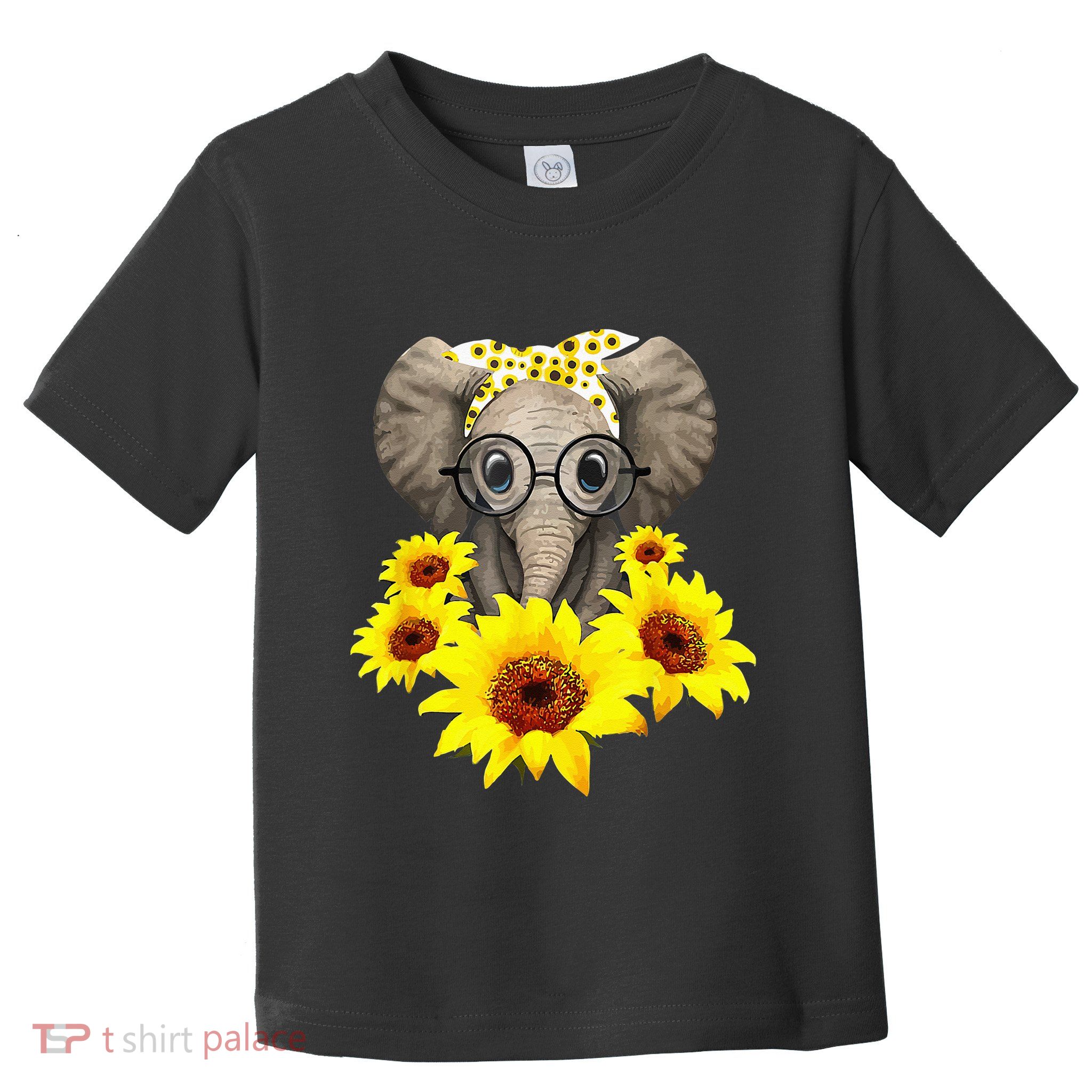 Elephant Sunflower Cute Elephant Love Sunflower Toddler T-Shirt