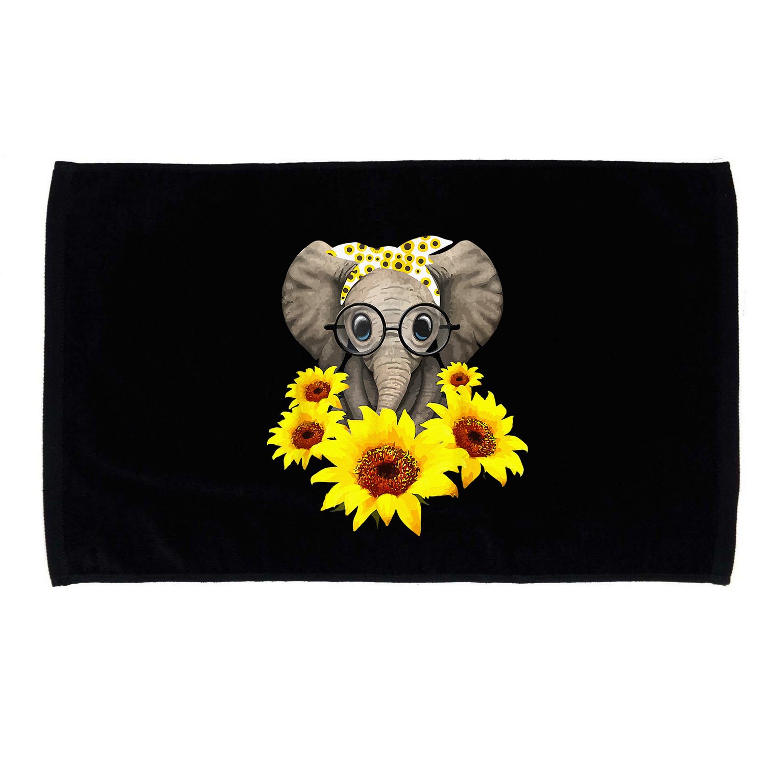 Elephant Sunflower Cute Elephant Love Sunflower Microfiber Hand Towel