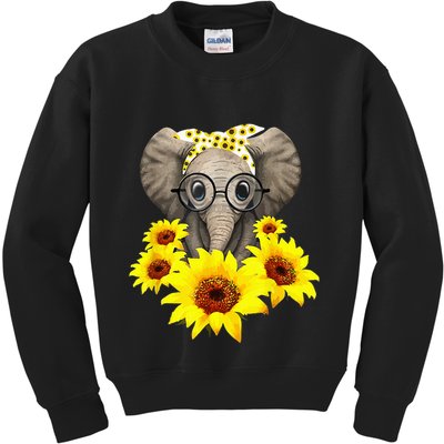 Elephant Sunflower Cute Elephant Love Sunflower Kids Sweatshirt