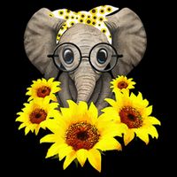 Elephant Sunflower Cute Elephant Love Sunflower Kids T-Shirt