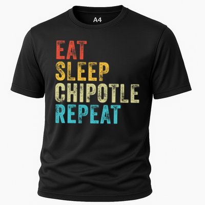 Eat Sleep Chipotle Repeat Funny Chipotle Vintage Distressed Performance Shirt