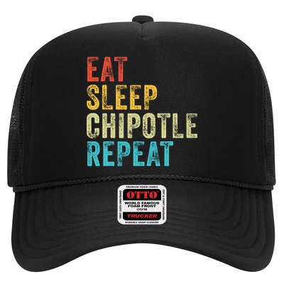 Eat Sleep Chipotle Repeat Funny Chipotle Vintage Distressed Trucker Hat