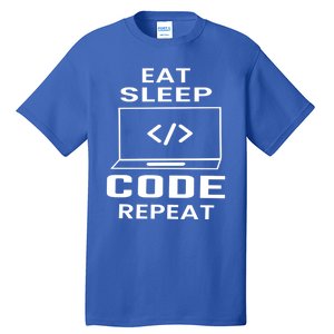 Eat Sleep Code Repeat Programmer Software Developer Coder Meaningful Gift Tall T-Shirt