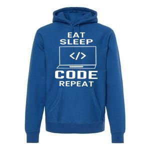 Eat Sleep Code Repeat Programmer Software Developer Coder Meaningful Gift Premium Hoodie