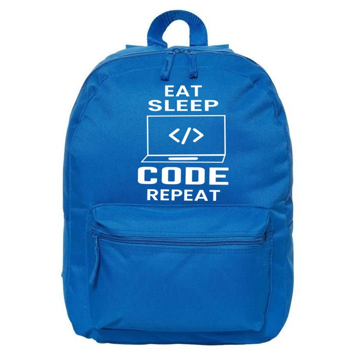 Eat Sleep Code Repeat Programmer Software Developer Coder Meaningful Gift 16 in Basic Backpack