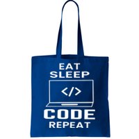 Eat Sleep Code Repeat Programmer Software Developer Coder Meaningful Gift Tote Bag