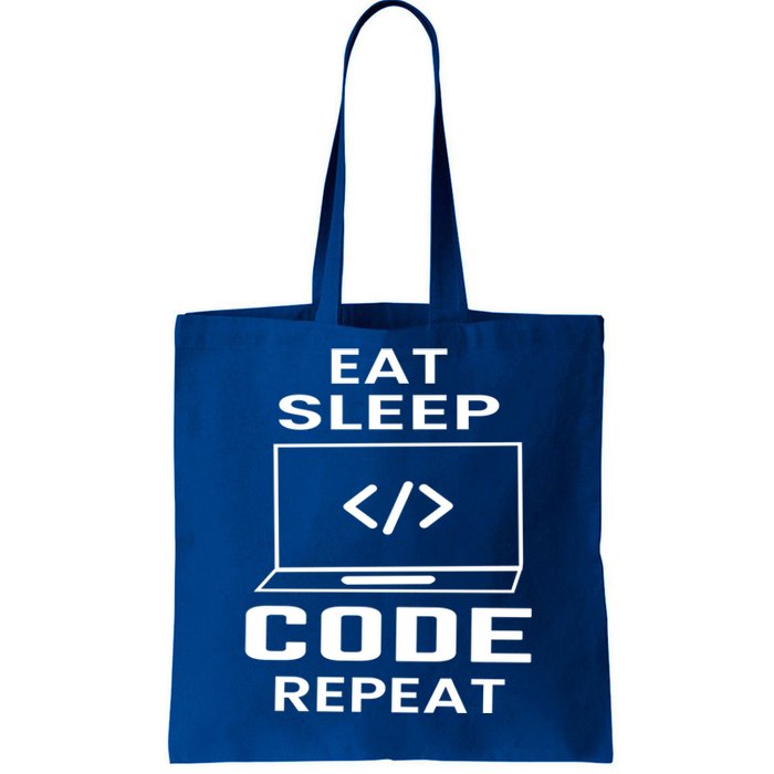 Eat Sleep Code Repeat Programmer Software Developer Coder Meaningful Gift Tote Bag