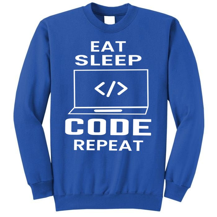 Eat Sleep Code Repeat Programmer Software Developer Coder Meaningful Gift Tall Sweatshirt