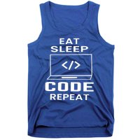 Eat Sleep Code Repeat Programmer Software Developer Coder Meaningful Gift Tank Top