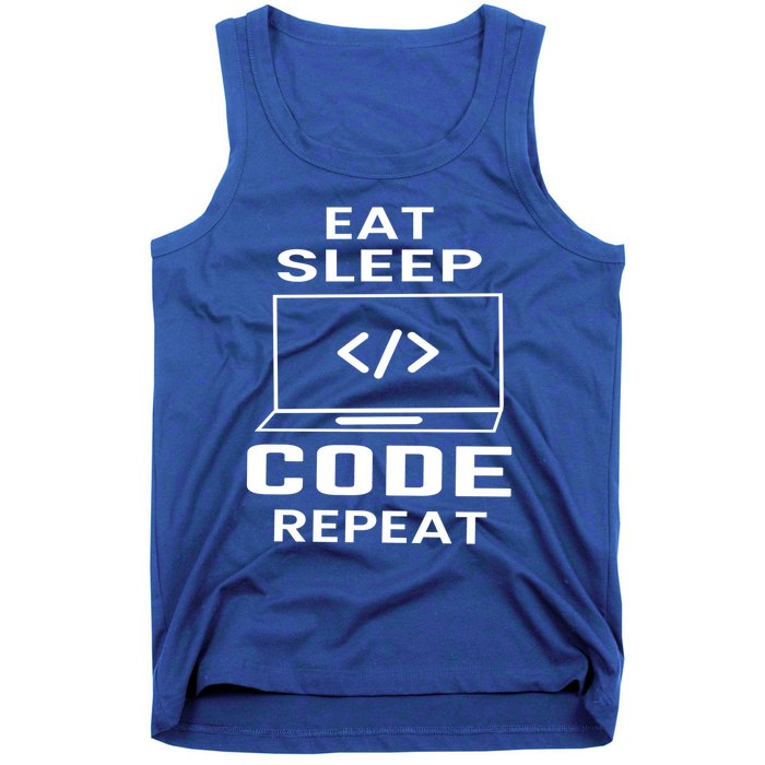 Eat Sleep Code Repeat Programmer Software Developer Coder Meaningful Gift Tank Top