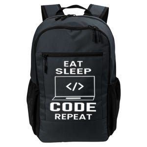 Eat Sleep Code Repeat Programmer Software Developer Coder Meaningful Gift Daily Commute Backpack