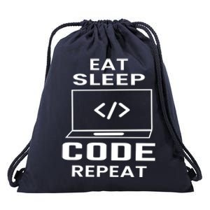 Eat Sleep Code Repeat Programmer Software Developer Coder Meaningful Gift Drawstring Bag