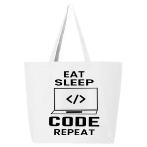 Eat Sleep Code Repeat Programmer Software Developer Coder Meaningful Gift 25L Jumbo Tote