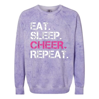 Eat Sleep Cheer Repeat Cheerleading Cheerleader Gifts Colorblast Crewneck Sweatshirt