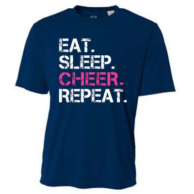 Eat Sleep Cheer Repeat Cheerleading Cheerleader Gifts Cooling Performance Crew T-Shirt